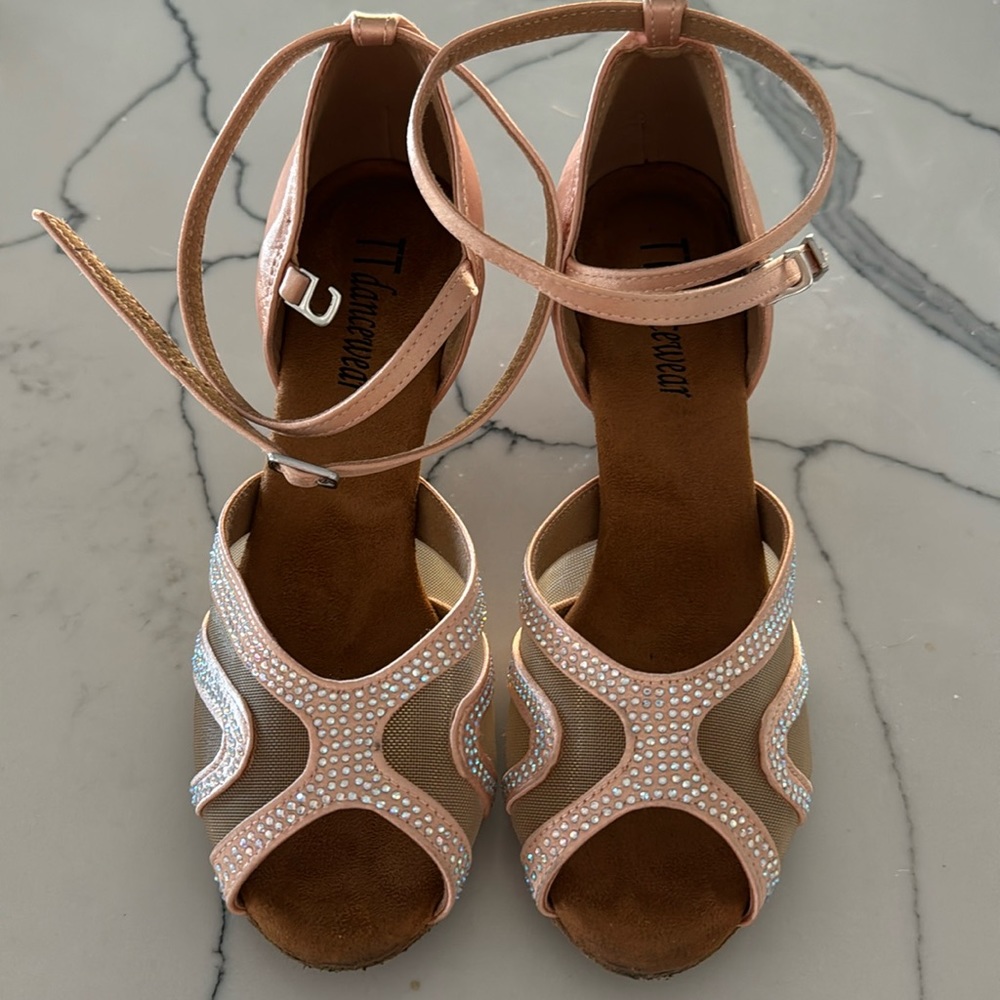 Ballroom, burlesque, salsa rhinestone heels
